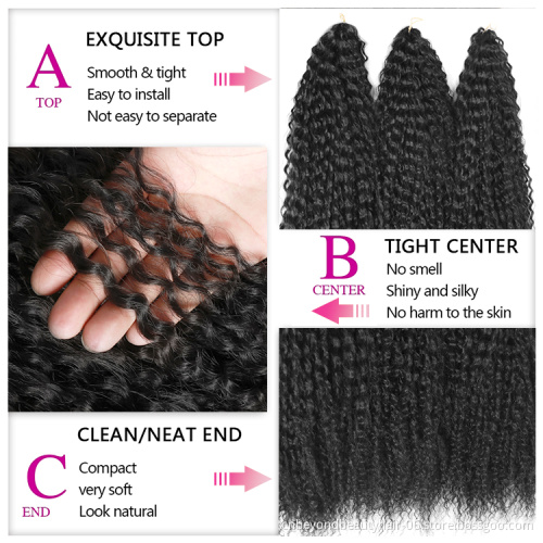 Synthetic Crochet Hair Afro Yaki Kinky Curls Soft Ombre Blonde Crochet Braiding Hair afro curls jumbo hair braid